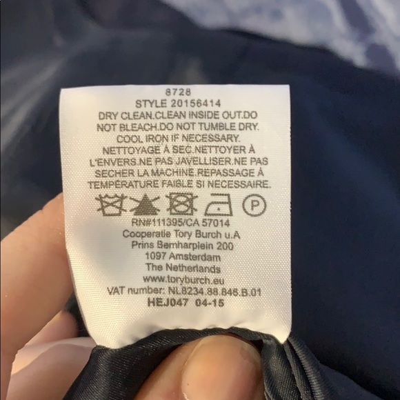 Tory Burch Wool Stretch Navy Suiting Pleat Dress 4 - Picture 8 of 9